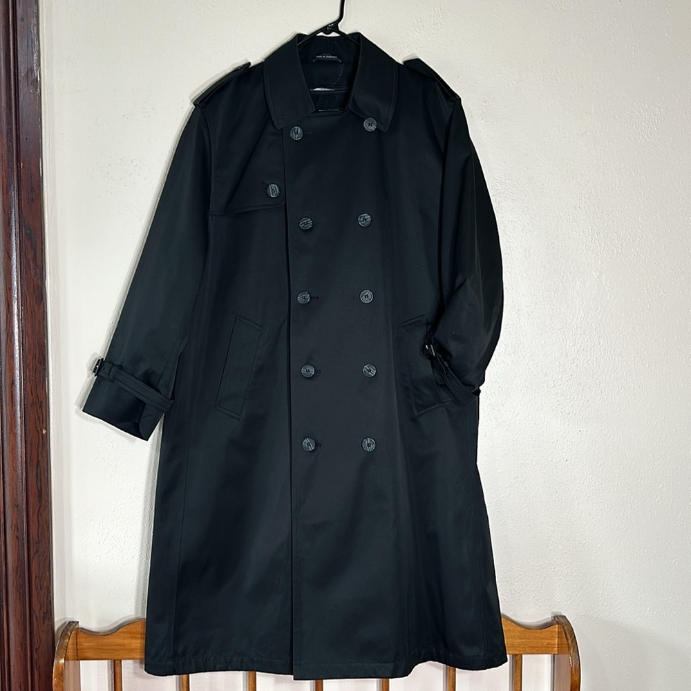 di Benedetto Men’s Trench Coat Thermolite Insulation 44 Short Black